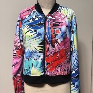 Nike Sportswear track zippered jacket floral tropical Hawaiian print size medium